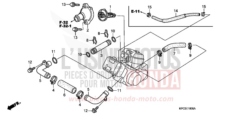 WASSERSCHLAUCH von Varadero 125 PEARL BREEZY BLUE (PB341) von 2005